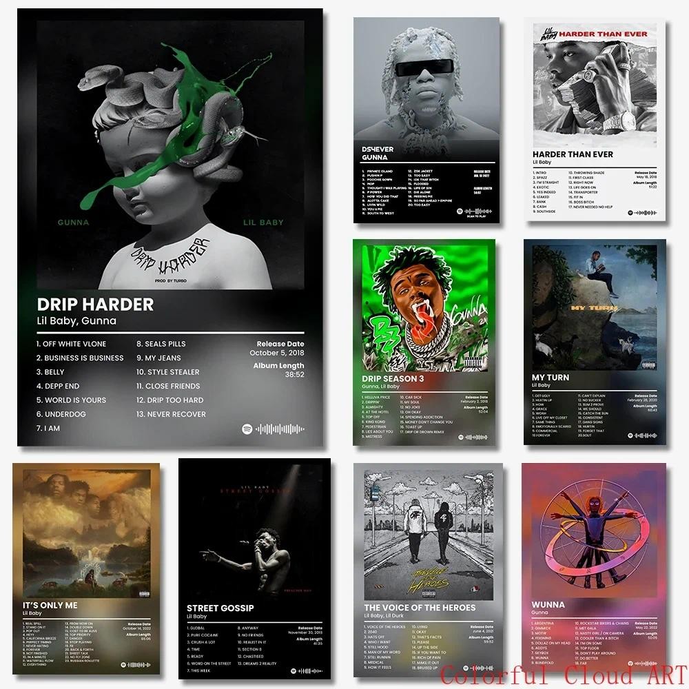 

Lil Baby My Turn Gunna Drip Hip Hop Music Album Canvas Painting Star Poster Prints Wall Art for Living Room Home Decor Stylish