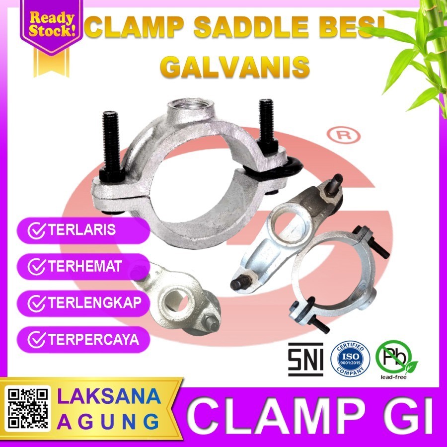 Clamp Saddle Besi 6 X 1 inch Galvanis | klem sadel Galvanis 6 X 1" G Brand