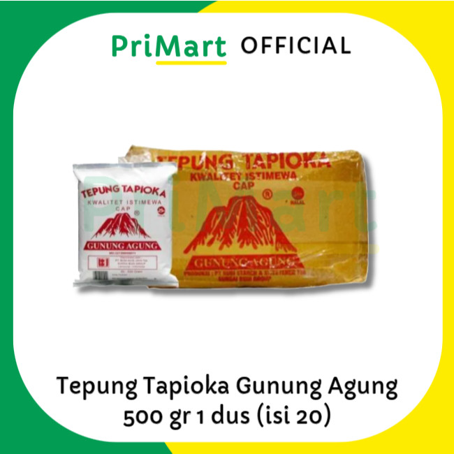 

Tepung Sagu Tapioka Gunung Agung 10kg (500gr x 20) dus karton kemasan EXP Des2027 kadaluarsa lama