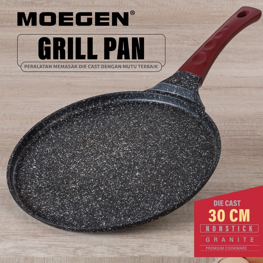 Wajan Grill Pan 30 cm Granite Anti Lengket Moegen