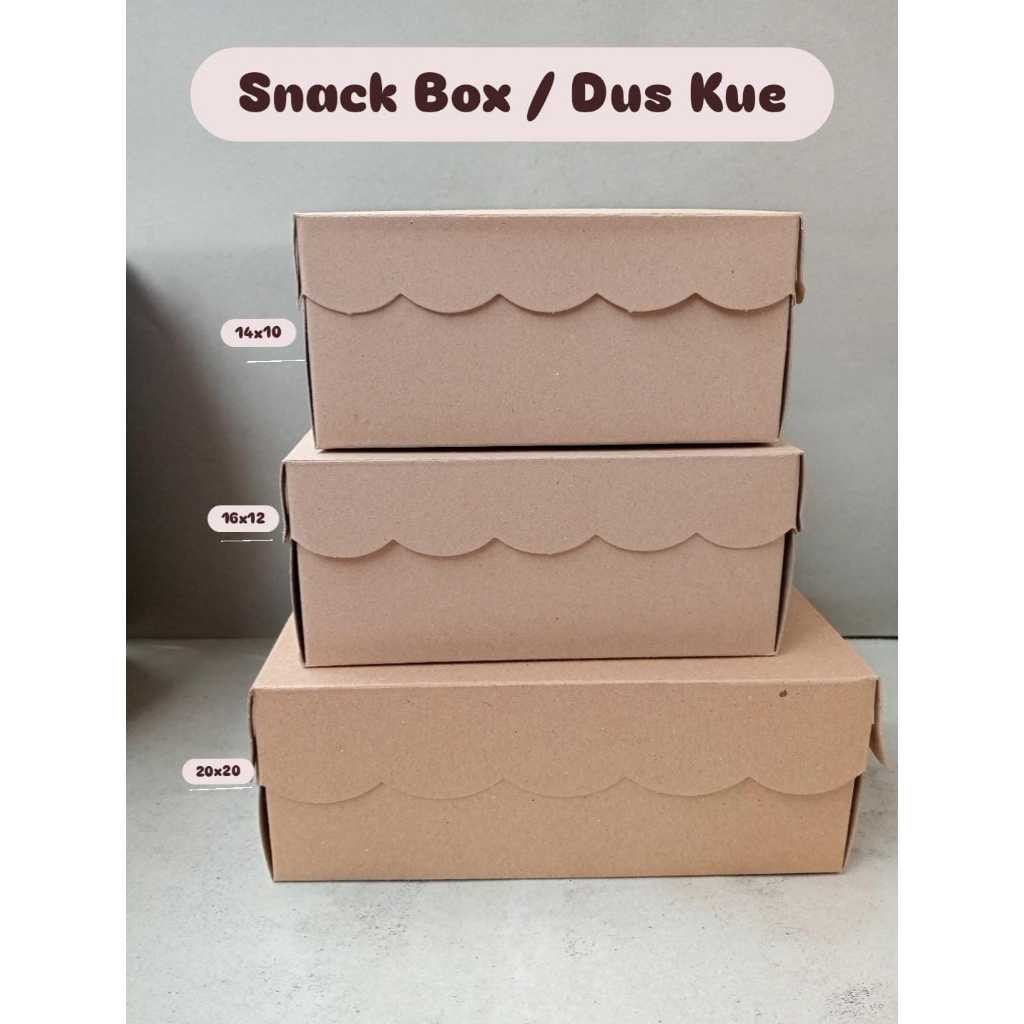 RGT- 5 Pcs Snack Box Kraft / Dus Kue Besar Sedang Kecil / Dus Snack Kue Jajanan Murah