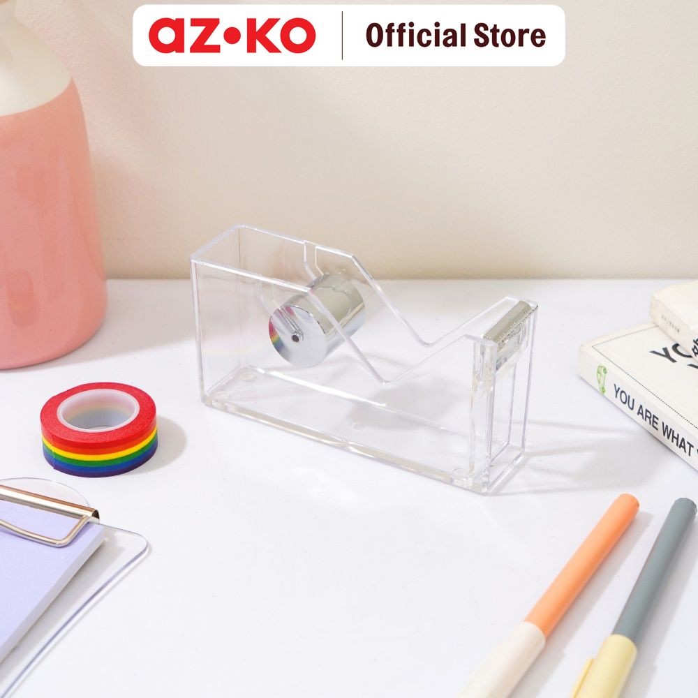 

AZKO Ataru Tape Dispenser - Silver Tempat Selotip Wadah Lakban Kecil Dispenser Isolasi Aksesoris Alat Tulis