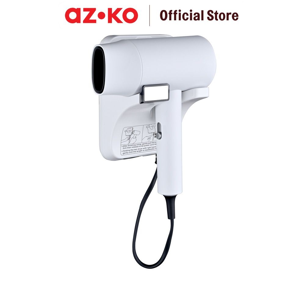 AZKO Krisbow Hair Dryer Dengan Holder Dinding 1200 watt - Putih Alat Pengering Rambut Hair Styler El