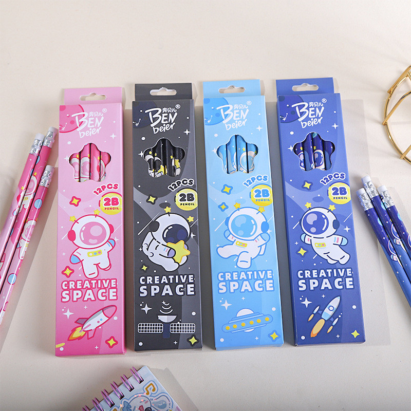

12 PCS ( 1 LUSIN ) PENSIL 2B MOTIF ASTRONOT + CAPYBARA + COLORFULL / 1 LUSIN PENSIL MOTIF LUCU RANDOM MOTIF KARTUN / PENSIL 2B MOTIF ANAK LUCU