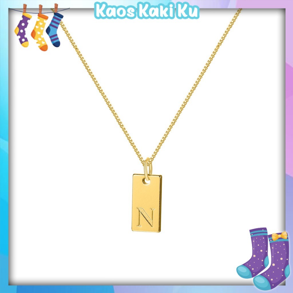 Kalung Simple Bandul Chips Huruf 3𝙆 1252