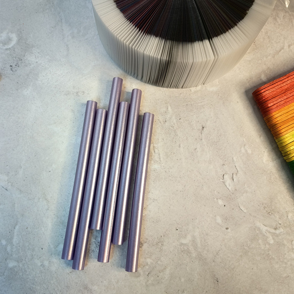 

20PCS 7x100mm Metal purple Hot melt glue stick, Pearlescent Color Hot melt adhesive strip, Can make wax seal