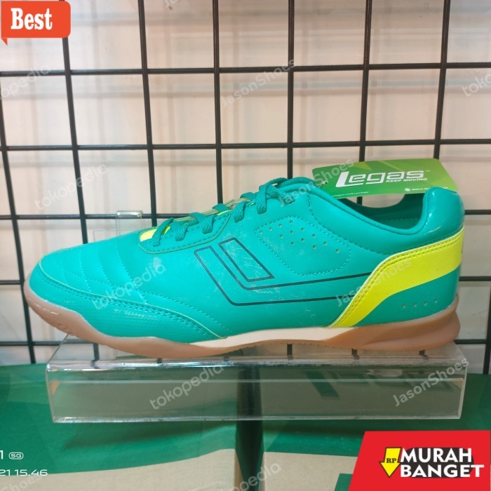 rekomendasi sepatu futsal Sepatu League Legas Futsal Hijau Pria Meister La Original Murah - 39