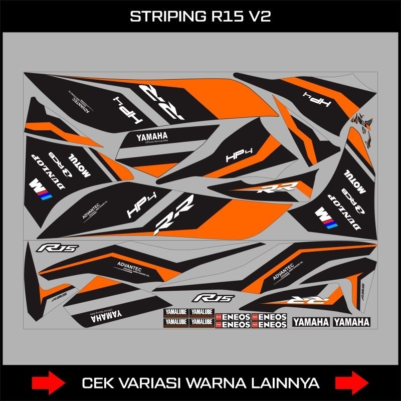 Striping R15 V2 Variasi Stiker Motor Yamaha R15v2