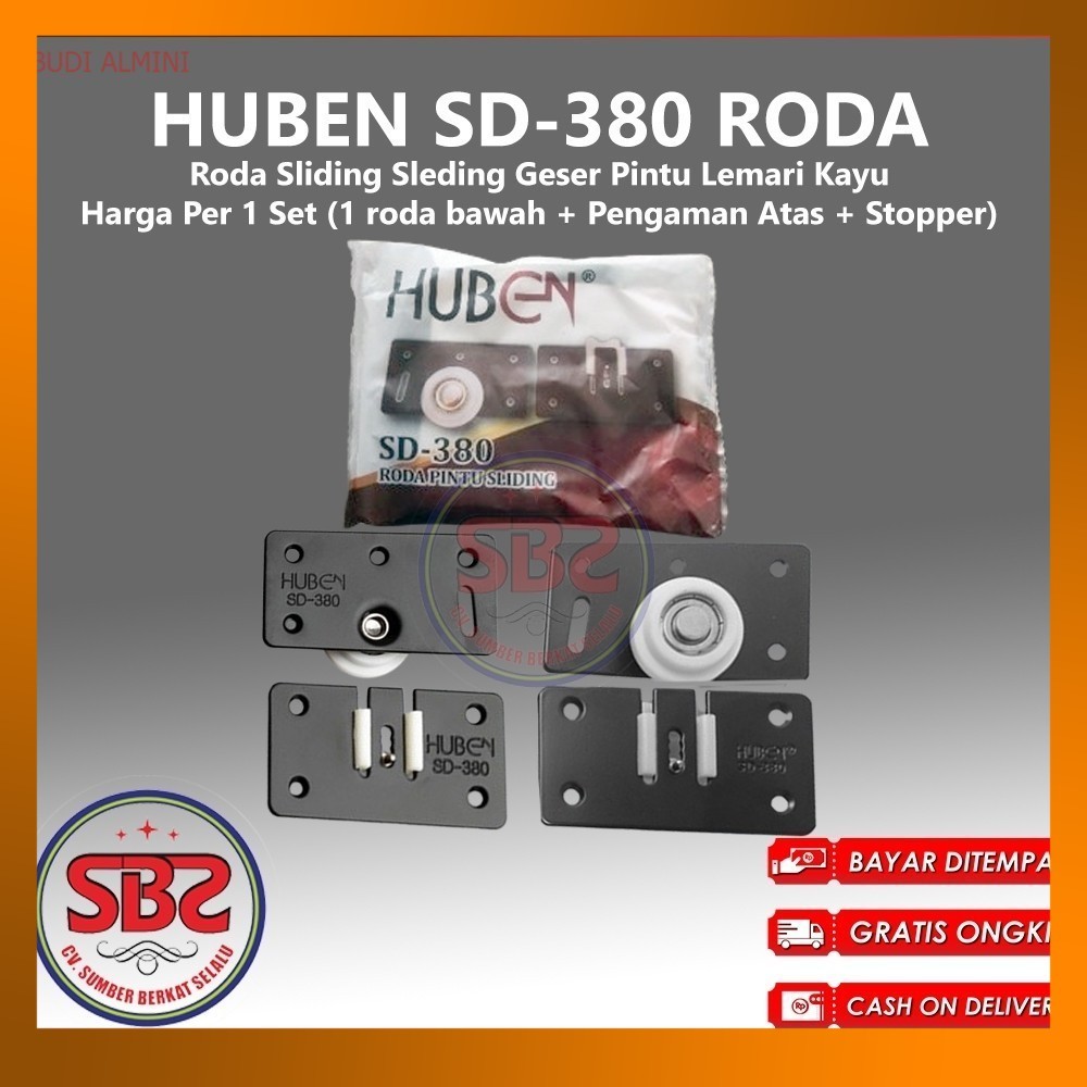 HUBEN SD-380 Roda Sliding Sleding Geser Pintu Lemari Kayu SD380 Huben SD-380