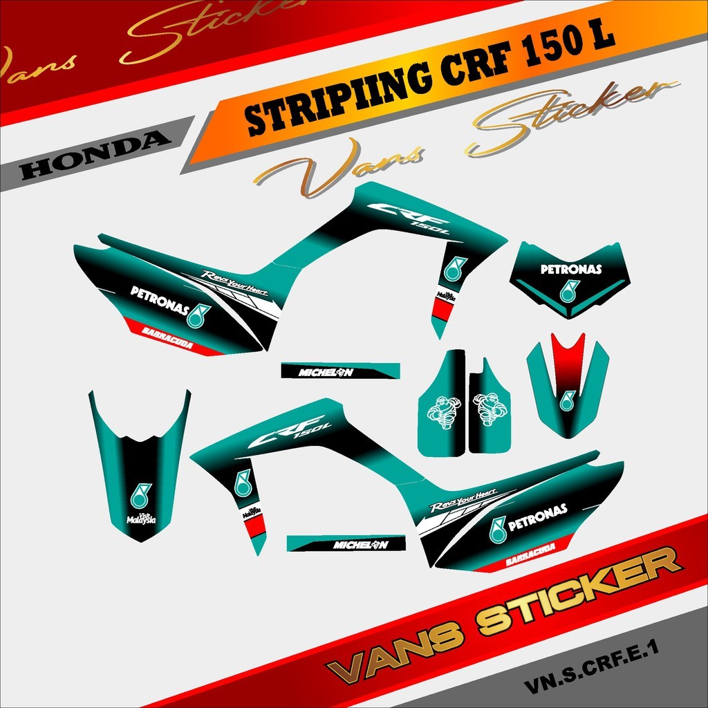 Decal Sticker Striping CRF 150L - Lis Sticker Variasi Motor CRF 150L Desain Petronas