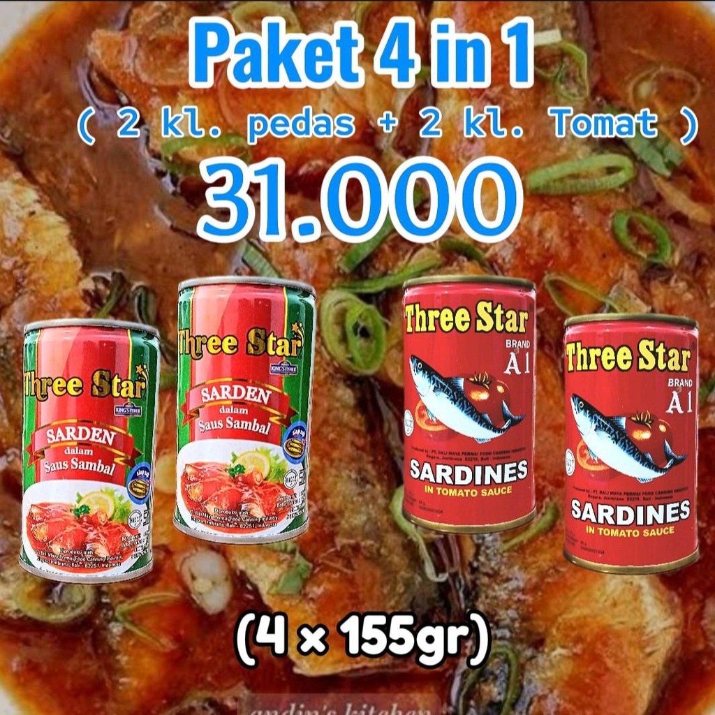 

Paket Sarden Enak Tristrar (4 in 1) Hemat Ekonomis untuk Pekerja Kantoran, Mahasiswa, piknik kamping Keadaan darurat - Snacks, Gift