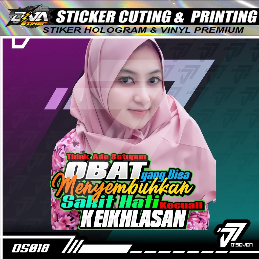 Stiker Foto Cewek Cantik Hijab Vector Custom Bisa Request Foto & Kata-kata - Stiker Mobil / Motor / 