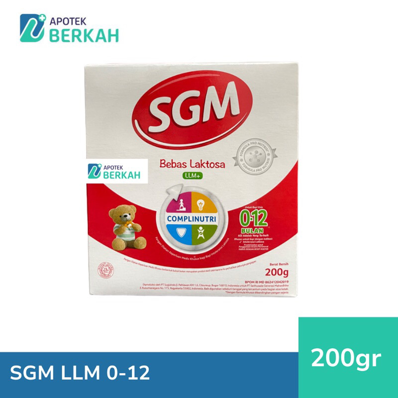 SGM LLM+ Bebas Laktosa Bayi 0-12bulan 200gr - SGM Low Lactose Susu Formula Khusus Bayi Diare - Mencr