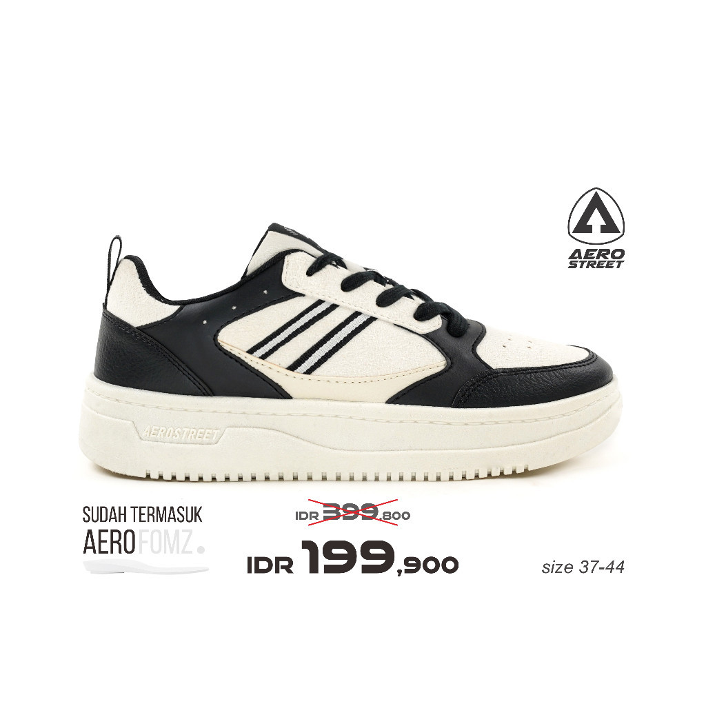 Sepatu Aerostreet 37-44 Oxford Natural Putih Hitam / Oxford Panda - Sepatu Sneakers UNISEX
