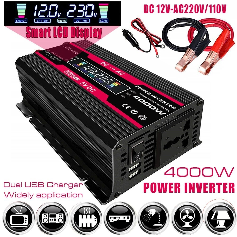 

- Vingtank Car Power Inverter DC 12V to AC 220V 4000W Modified Sine Wave - CMZ-4000 -