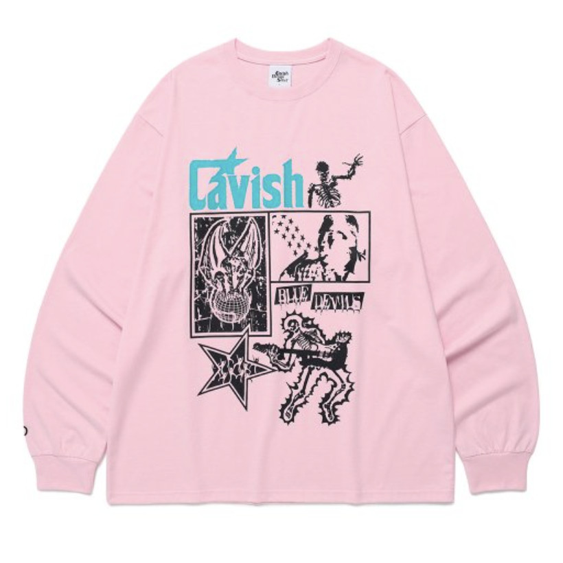 ALAND - CAVISH - Lightning Skeleton Ls Tee Pink - Atasan Kaos Pink Unisex