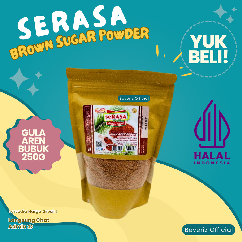 

BEVERIZ SERASA Bubuk Gula Aren 250g | BROWN SUGAR Powder | Gula Semut {BISA COD}{TERSEDIA HARGA GROSIR}