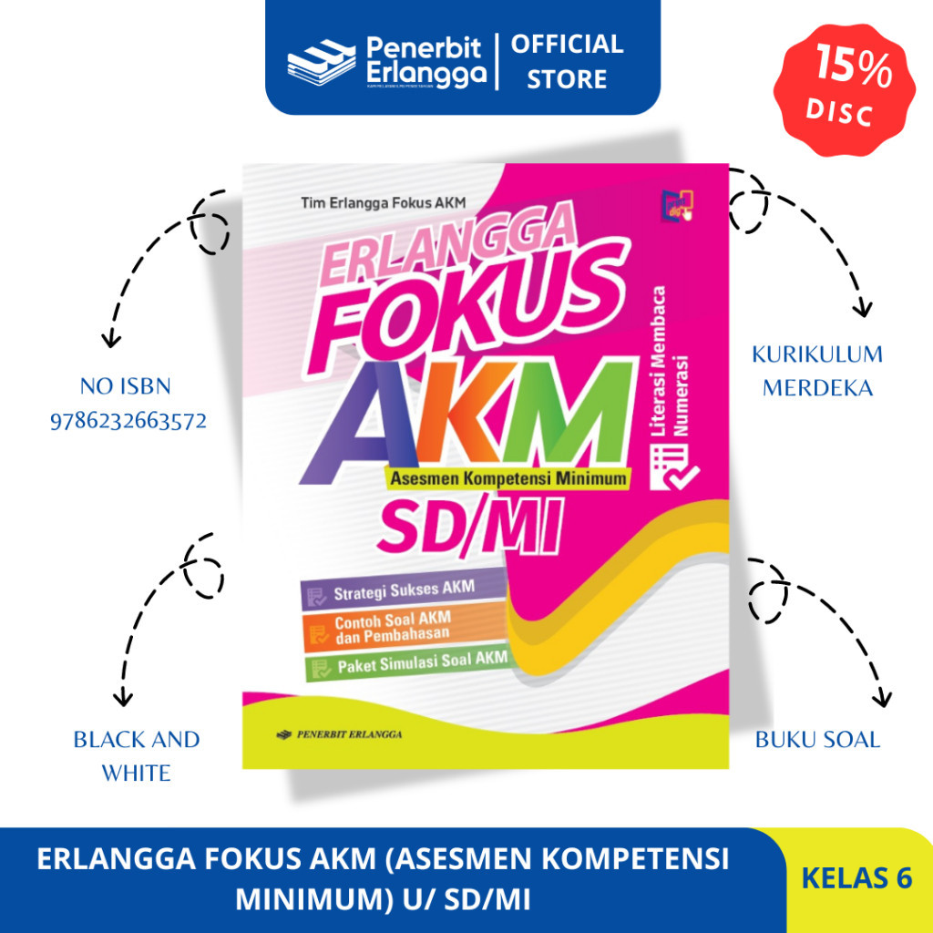 BUKU SOAL ERLANGGA FOKUS AKM SD/MI ERLANGGA -ERLANGGA - Erlangga