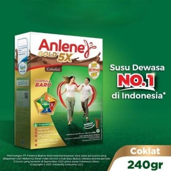 

Anlene Gold 5X Coklat 240 gr - Susu Bubuk Dewasa Tulang, Sendi & Otot