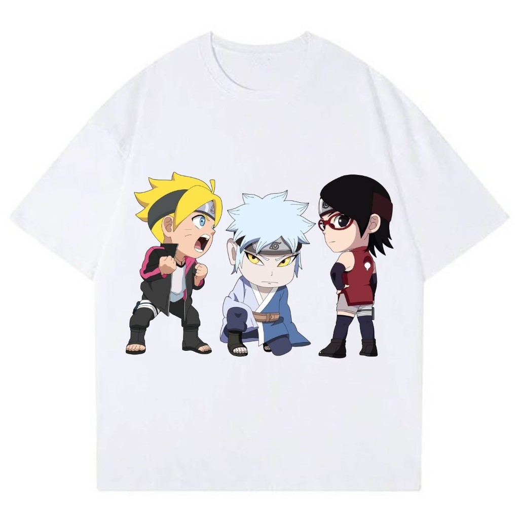 atasan kaos unisex BORUTO, MITSUKI, SARADA animasi karakter anime BORUTO harajuku fashion