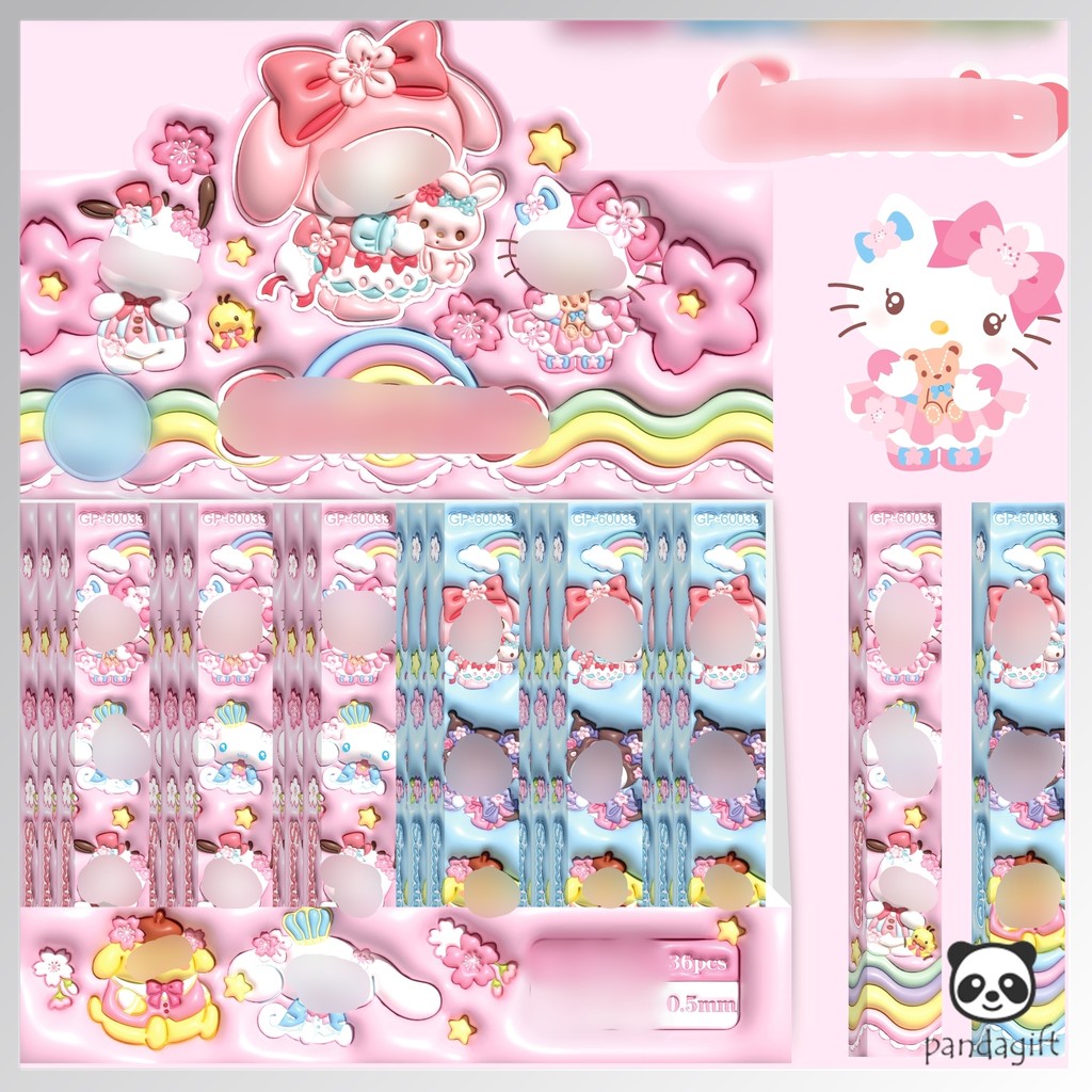 

Pen Blind Box Sanrio Kuromi Monroll Molody Lotso Labubu Pena - GG0277