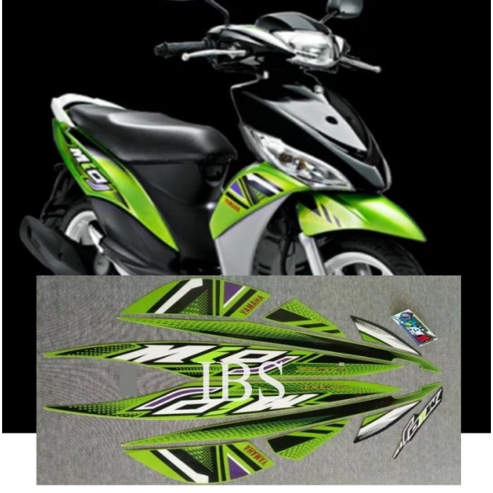 STRIPING MIO J HIJAU 2012 STIKER ORI YAMAHA POLET