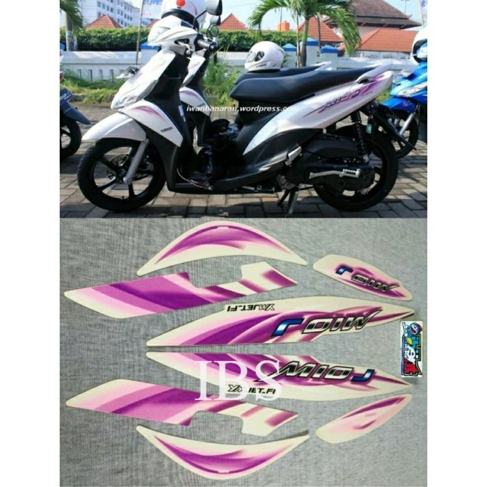 STRIPING MIO J PUTIH 2011 STIKER ORI YAMAHA POLET