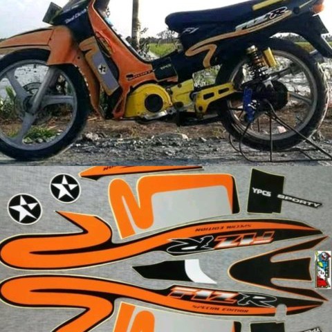 STIKER STRIPING LIS YAMAHA FIZ R CALTEX ORANGE MERAH
