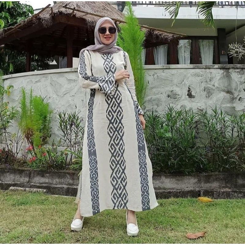 Dress Wanita Gamis Baju Tenun Wanita Long dress Tenun Blanket Troso