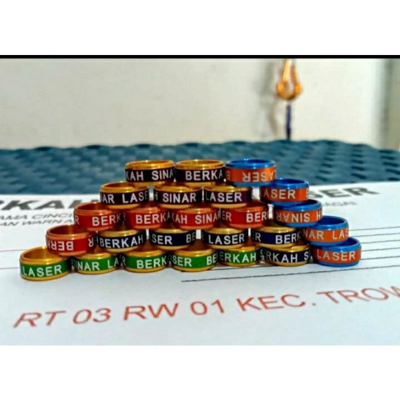 Gelang Burung Ring burung merpati tipe laser slim mk.(mata.kucing). Ring.burung custom ring burung.d