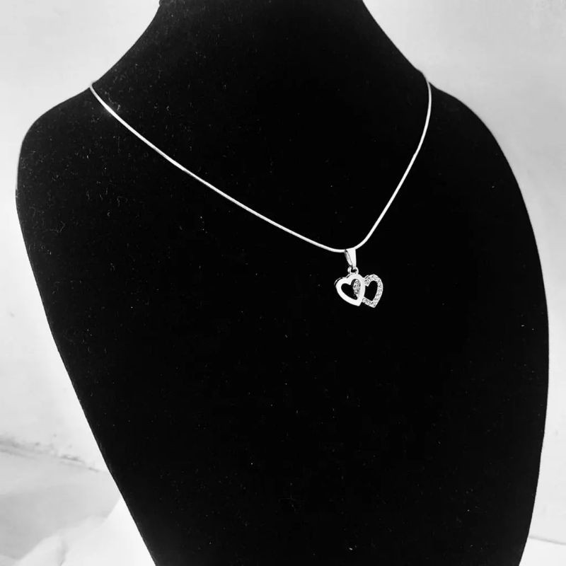 4s Grosir Solo || KALUNG SILVER LIONTIN LOVE COUPEL COCOK UTK WANITA