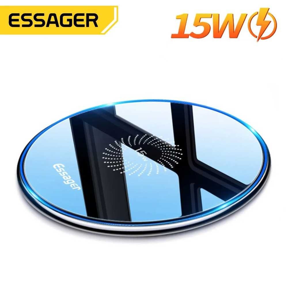 ESSAGER Wireless Charger Qi Magnetic Base Station Mirror LED 15W - ES-T03 [ A6 Shop ]