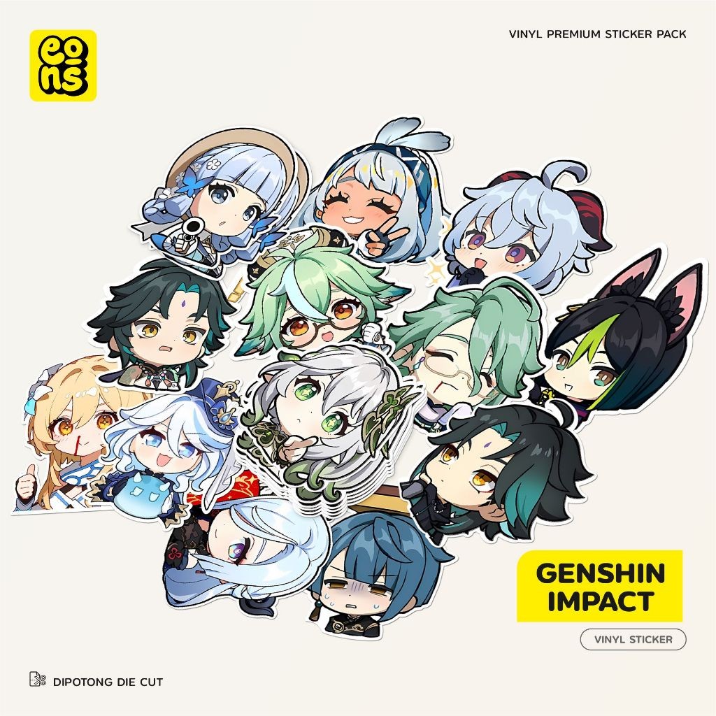 

Stiker Anime GENSHIN IMPACT Aesthetic Waterproof Dekorasi Laptop Koper Buku DIY - 88Store