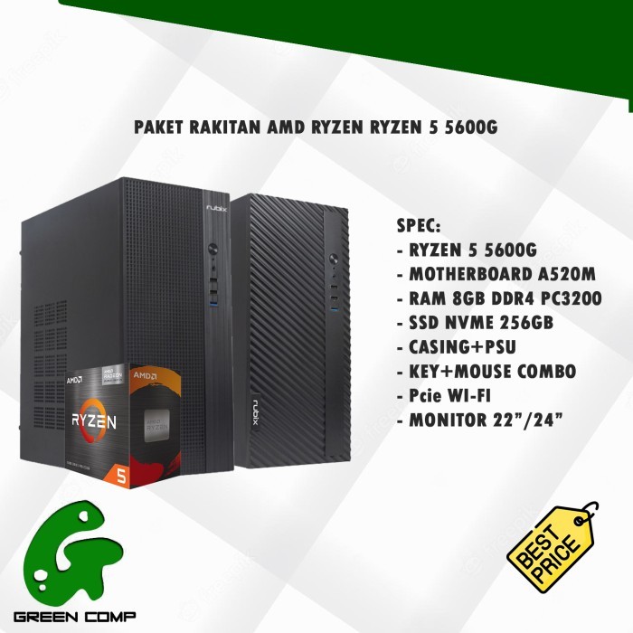 PAKET Rakitan PC AMD RYZEN 5 5600G