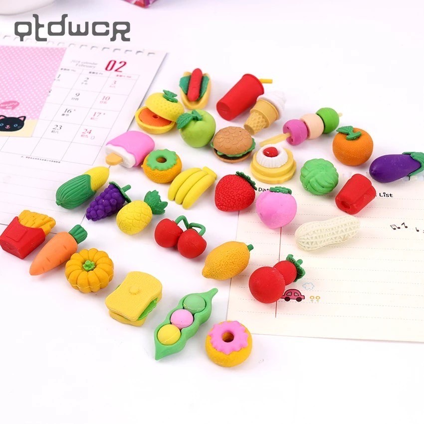 

ERASER MINIATUR penghapus makanan/ buah Penghapus Lucu / Penghapus Karakter / Cute Eraser