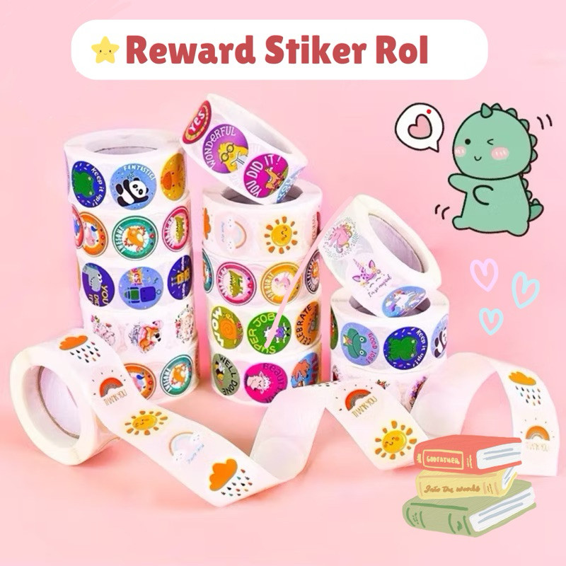 

Label stiker REWARD STIKER ROLL isi 500pcs/stiker reward bulat anak motivasi anak isi 500 pcs