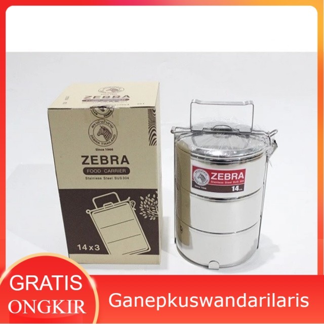 food Carrier 14x3 zebra (150143) /rantang susun stainless Ganepkuswandarilaris