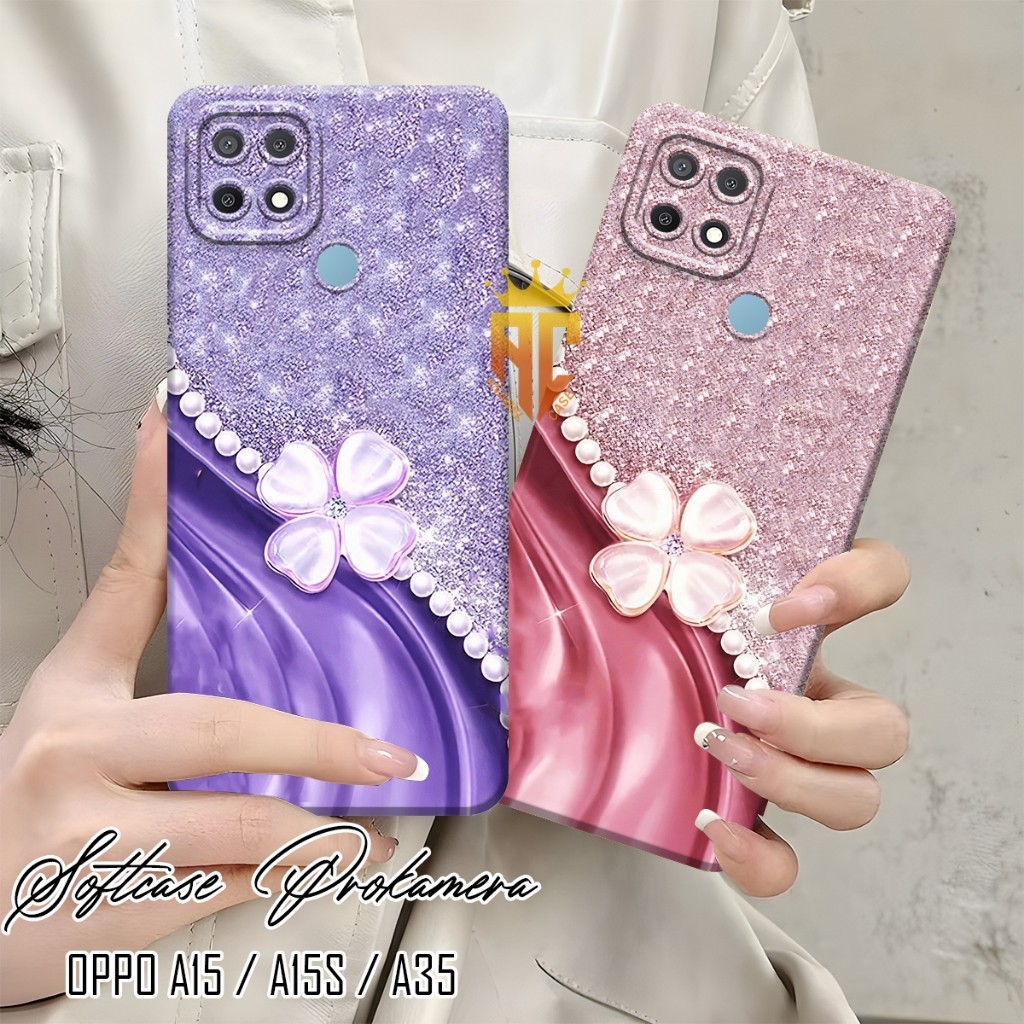 Softcase Prokamera OPPO A15 / A15S / A35 Motif Bunga Manik cantik - Case Oppo a15 - Case Hp [CP2]