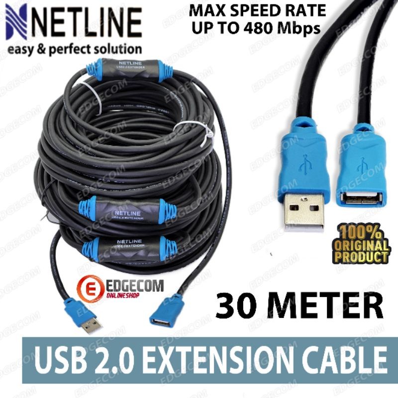 NETLINE Kabel USB 2.0 Extension Aktif / Extender Active 30 Meter