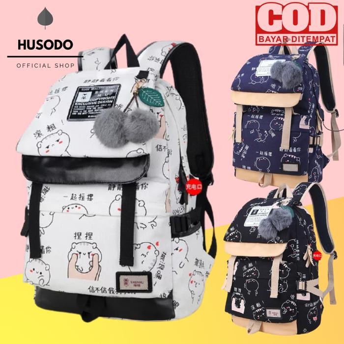 TERLARIS TAS ANAK SEKOLAH PEREMPUAN BTS TAS RANSEL BTS TAS GENDONG ANAK CEWEK - Hitam