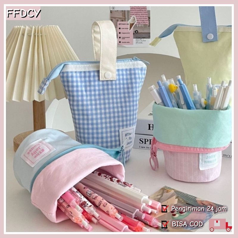 

Makeup Tempat Kotak Pensil Pencil Case Tempat Pensil Berdiri Standing Pen Case Pouch Bag Makeup