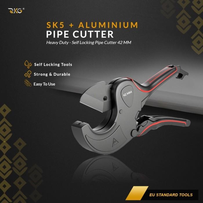 

RKG Gunting Pipa PVC PPR Pipe Cutter Self Locking Heavy Duty Black 42 Mm