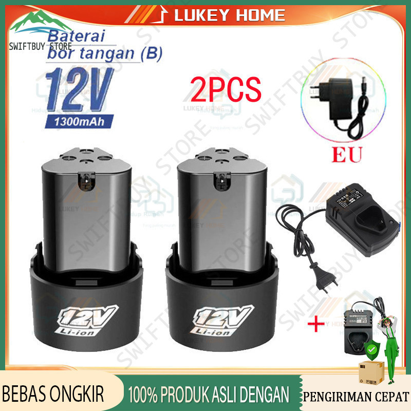 Baterai Bor Litium Li-Ion 12 Volt Baterai Bor Electric Cordless Rechargeable   Baterai Ori batrei 12