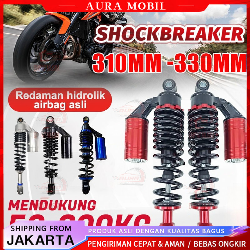 Sokbreker Motor Matic Tabung Atas Tipe EVO Ukuran 310mm/330mm untuk Mio, Vario 110 125, Beat, Fino, 