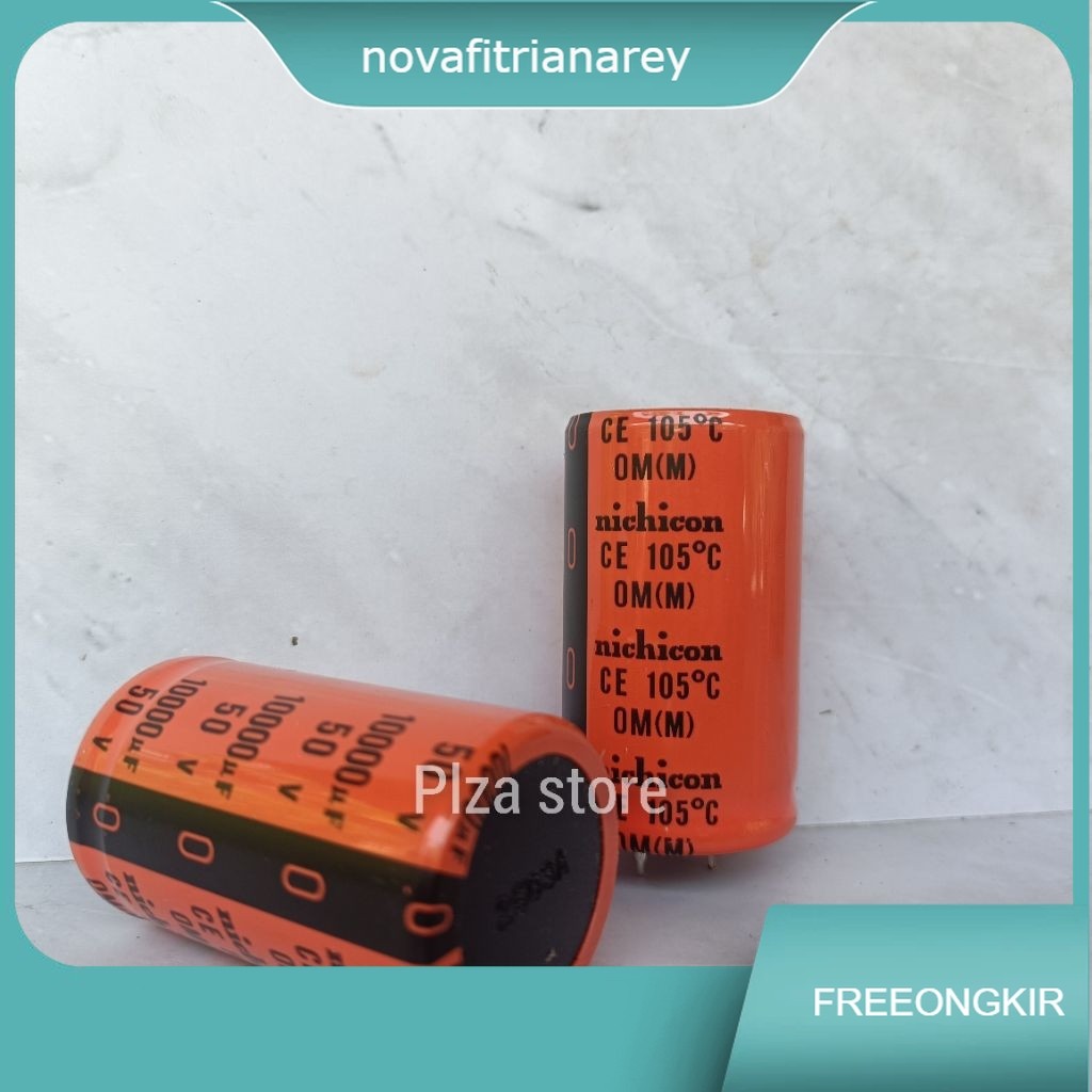 Elco 50v/10000uf Nichicon oren original Capasitor Elco 10000uf 50volt orange