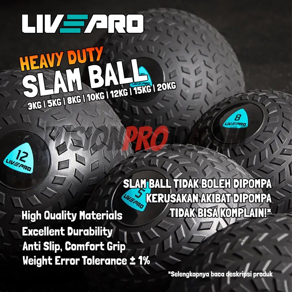 Slam Ball 5kg Bola Gym Medicine Ball Fitness Heavy Duty Livepro