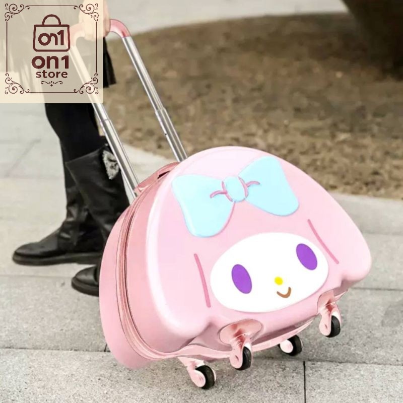 Koper Anak Murah / Koper Trolley Melody Pink / Koper Tas Sekolah Anak Sanrio Melody Kuromi Kitty Cin