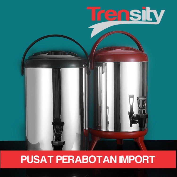 Water Jug Milk Tea Stainless Steel BMW Kitchenware Dispenser Air Panas / Dingin Termos Dengan Kran *