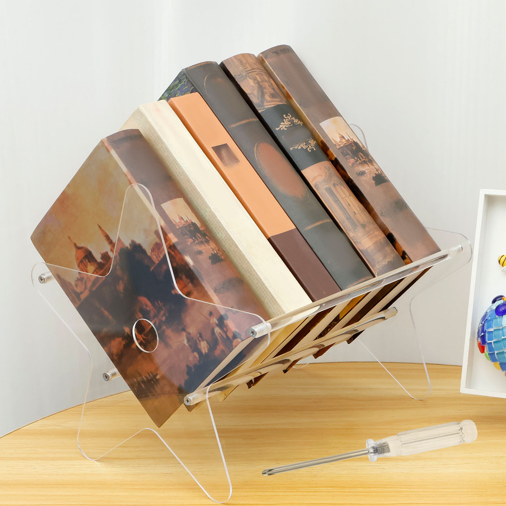 

Vinyl Record Display Stand Acrylic Clear CD Holder Five-Pointed Star Shape Home Storage Bracket Album File Organizer For Desktop