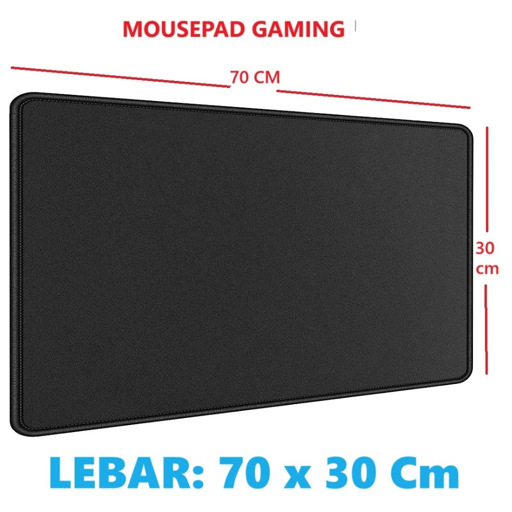 MOUSEPAD GAMING HITAM POLOS 70x30 Mouse pad 70 x 30 Cm